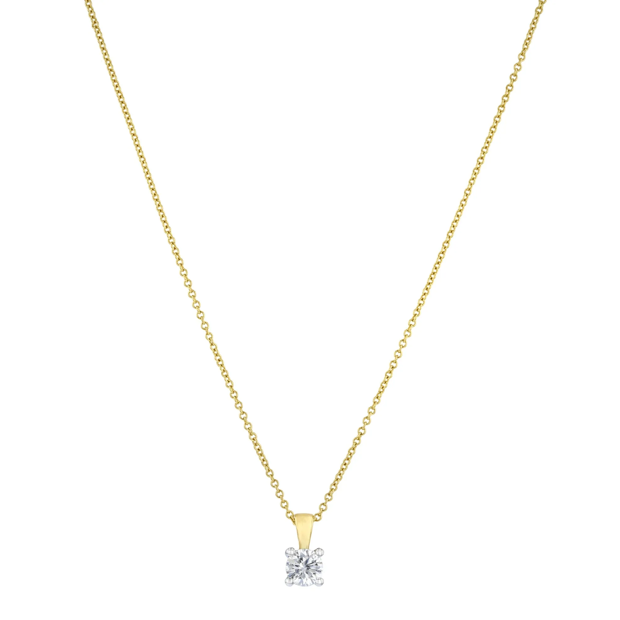 0.29ct Brilliant Cut Diamond Rubover Pendant | Pre-Loved | 9K Yellow Gold