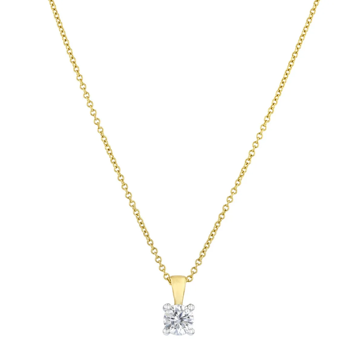 0.29ct Brilliant Cut Diamond Rubover Pendant | Pre-Loved | 9K Yellow Gold