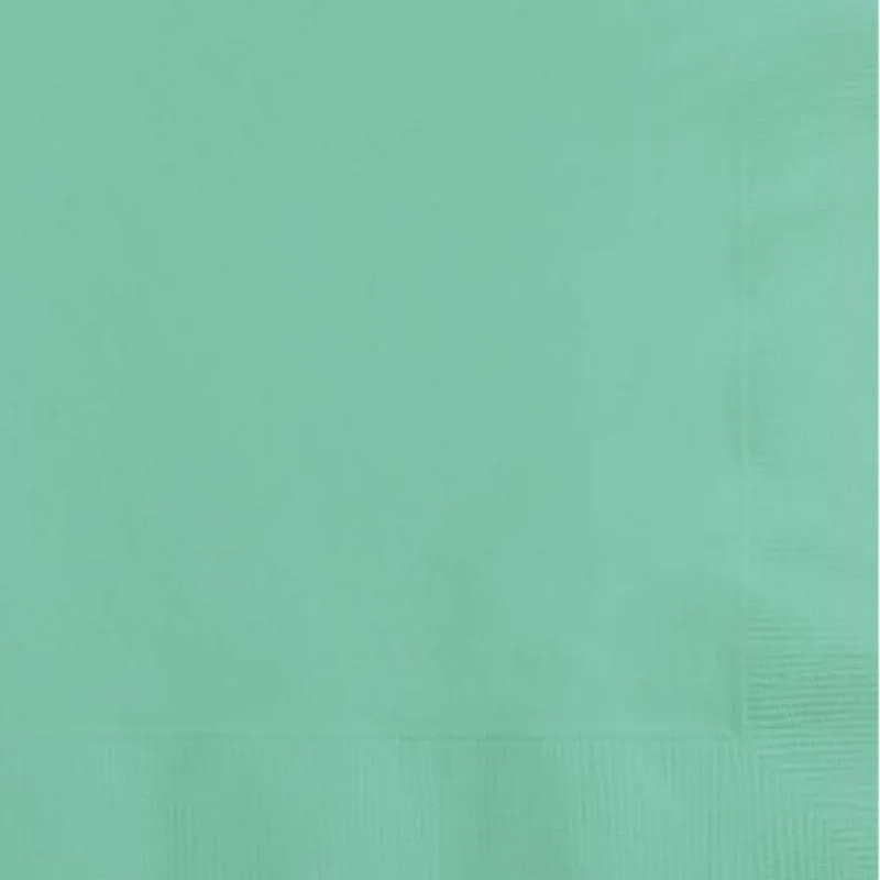 50 Pack Fresh Mint Green Beverage Napkins - 25cm