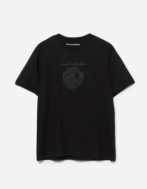 5242 Thar Dragon Embroidered T-Shirt Black