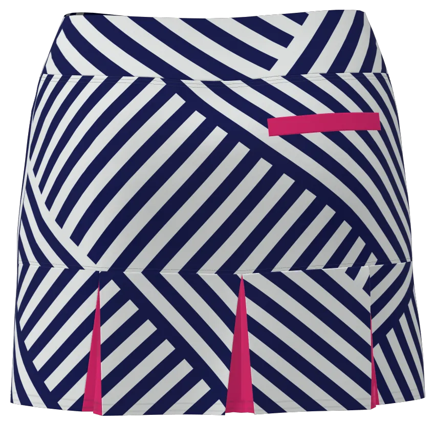 AB SPORT Women's Cross Geo Print Back Pleat Golf Skirt BSKG05-NCGP