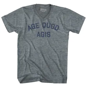 Age Quod Agis Adult Tri-Blend V-neck T-shirt