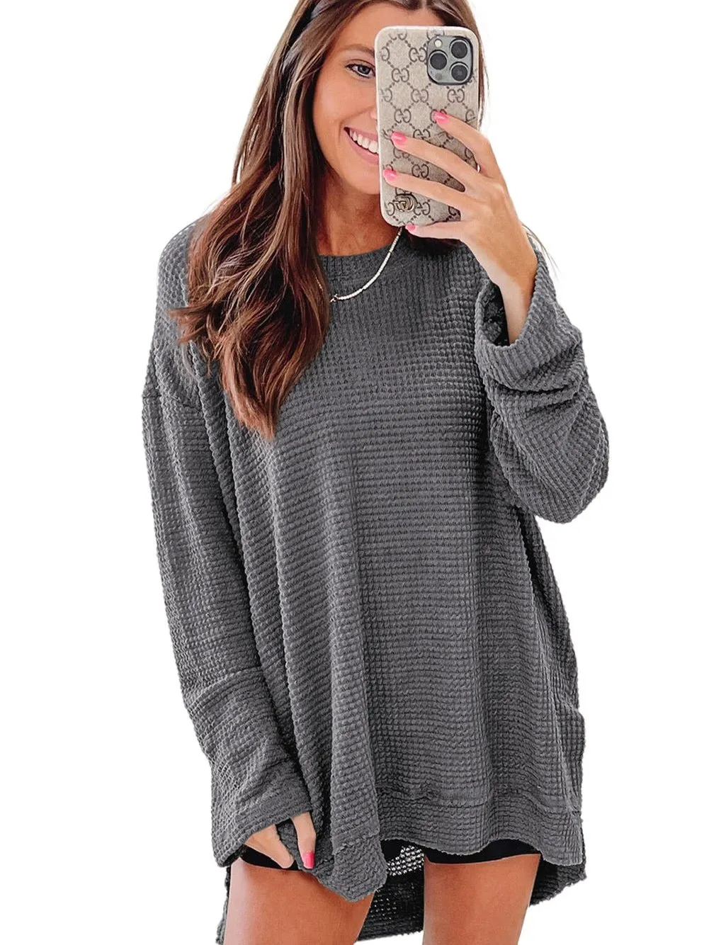 Autumn Waffle Knit Top