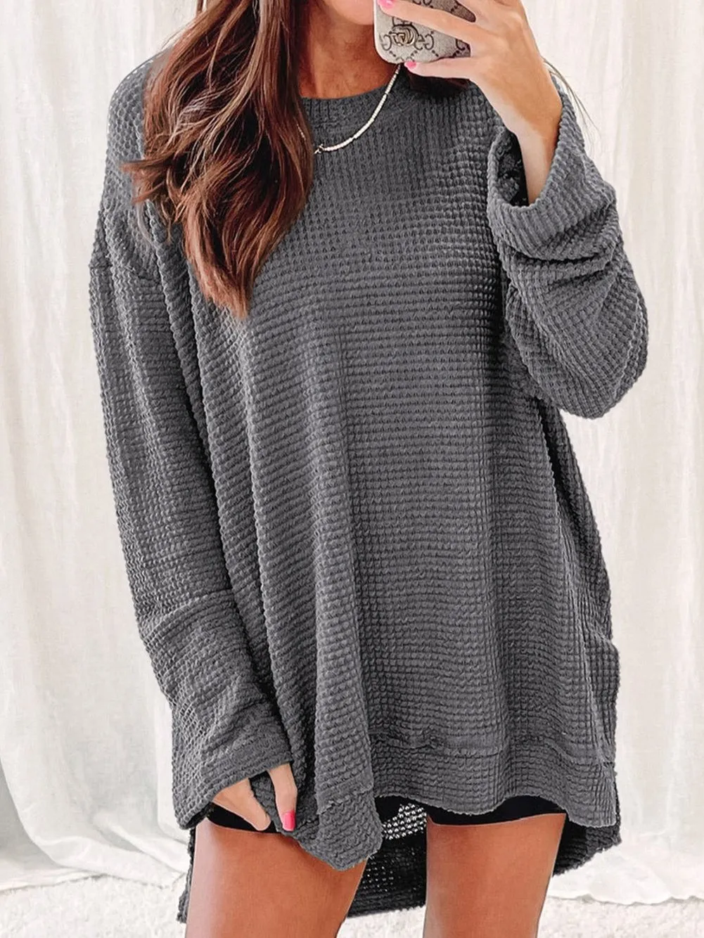 Autumn Waffle Knit Top