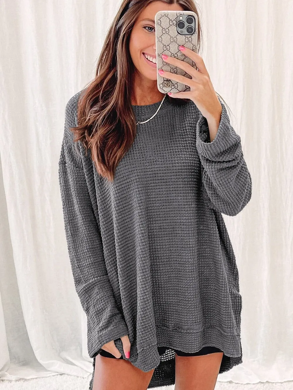 Autumn Waffle Knit Top