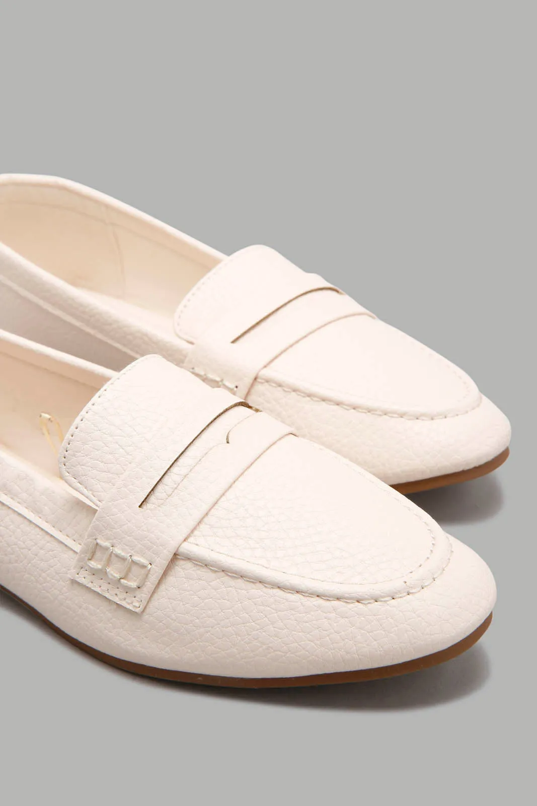 Beige Flat Loafer