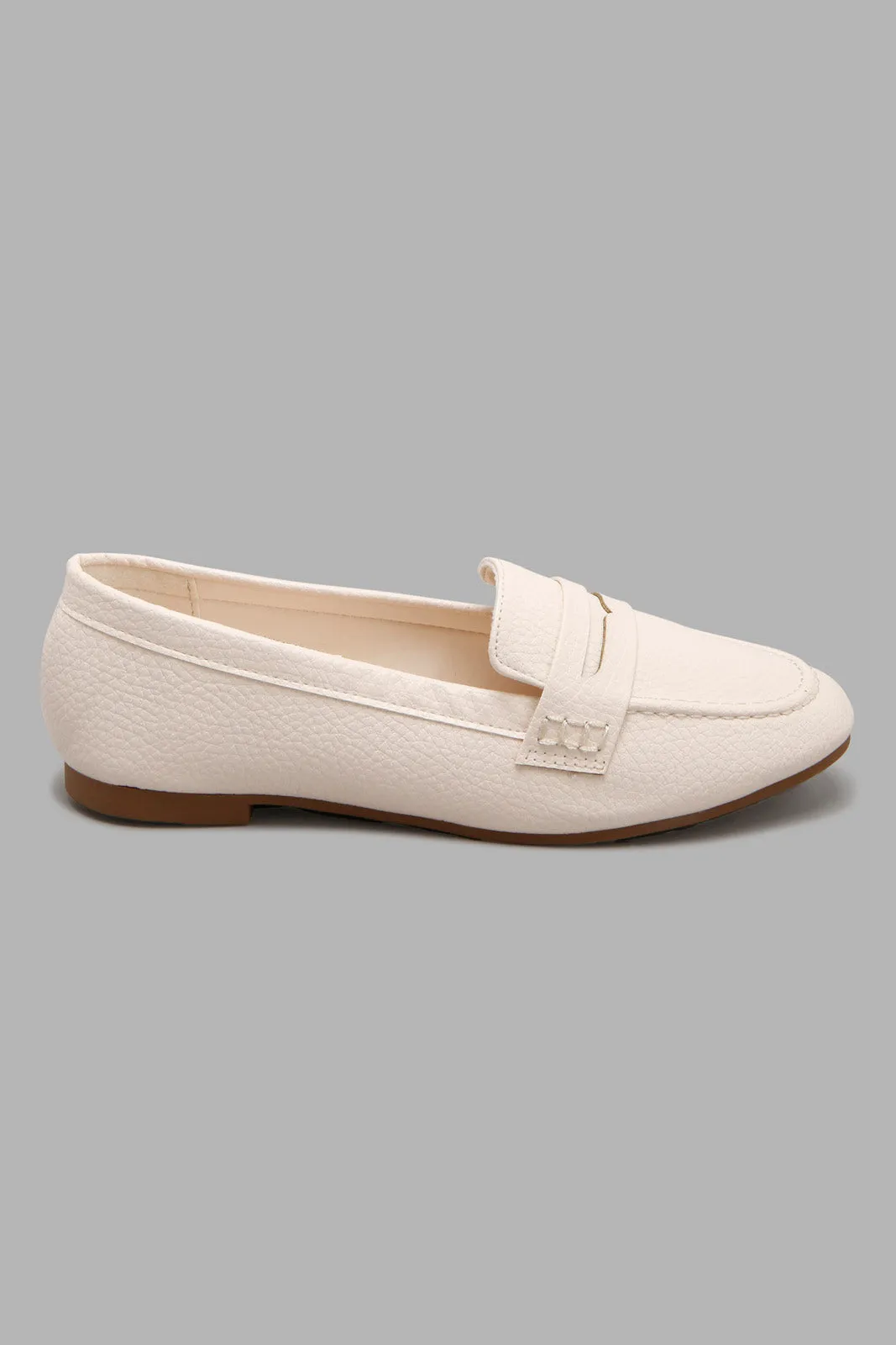 Beige Flat Loafer