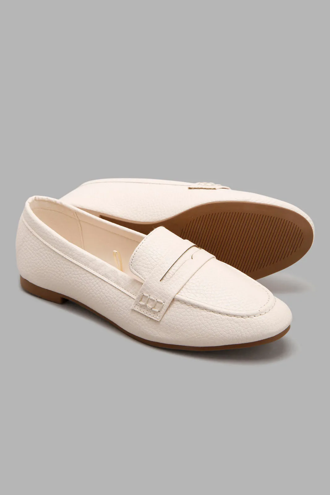 Beige Flat Loafer