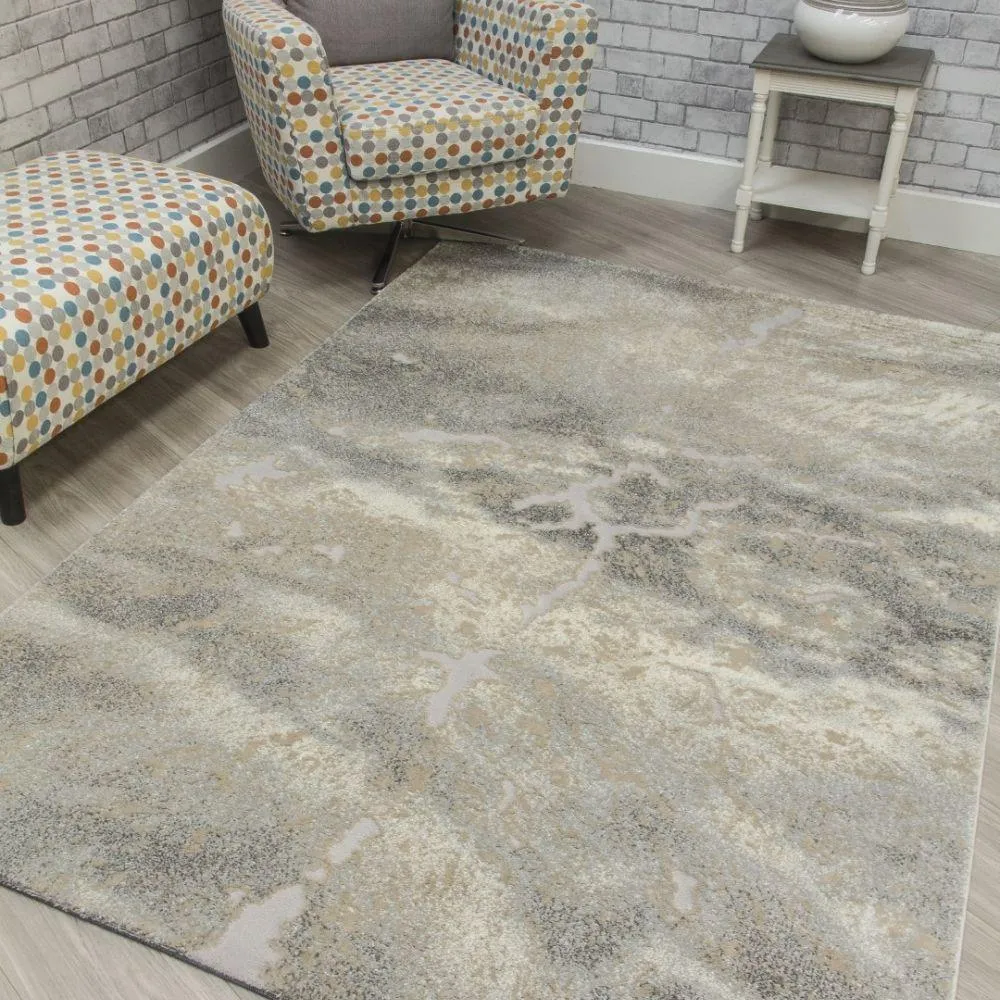 Callisto Mist Grey Beige Rug | Abstract Modern Motives