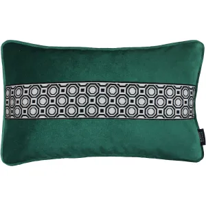 Cancun Striped Emerald Green Velvet Pillow