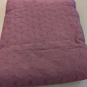 Dark Mauve Traditional Hand Dyed Cotton Embroidered Fabric