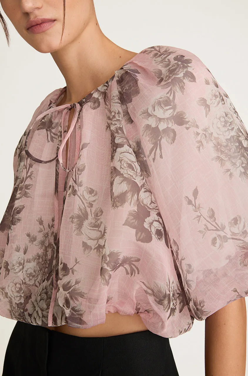 Emblem Fleur Bubble Print Top
