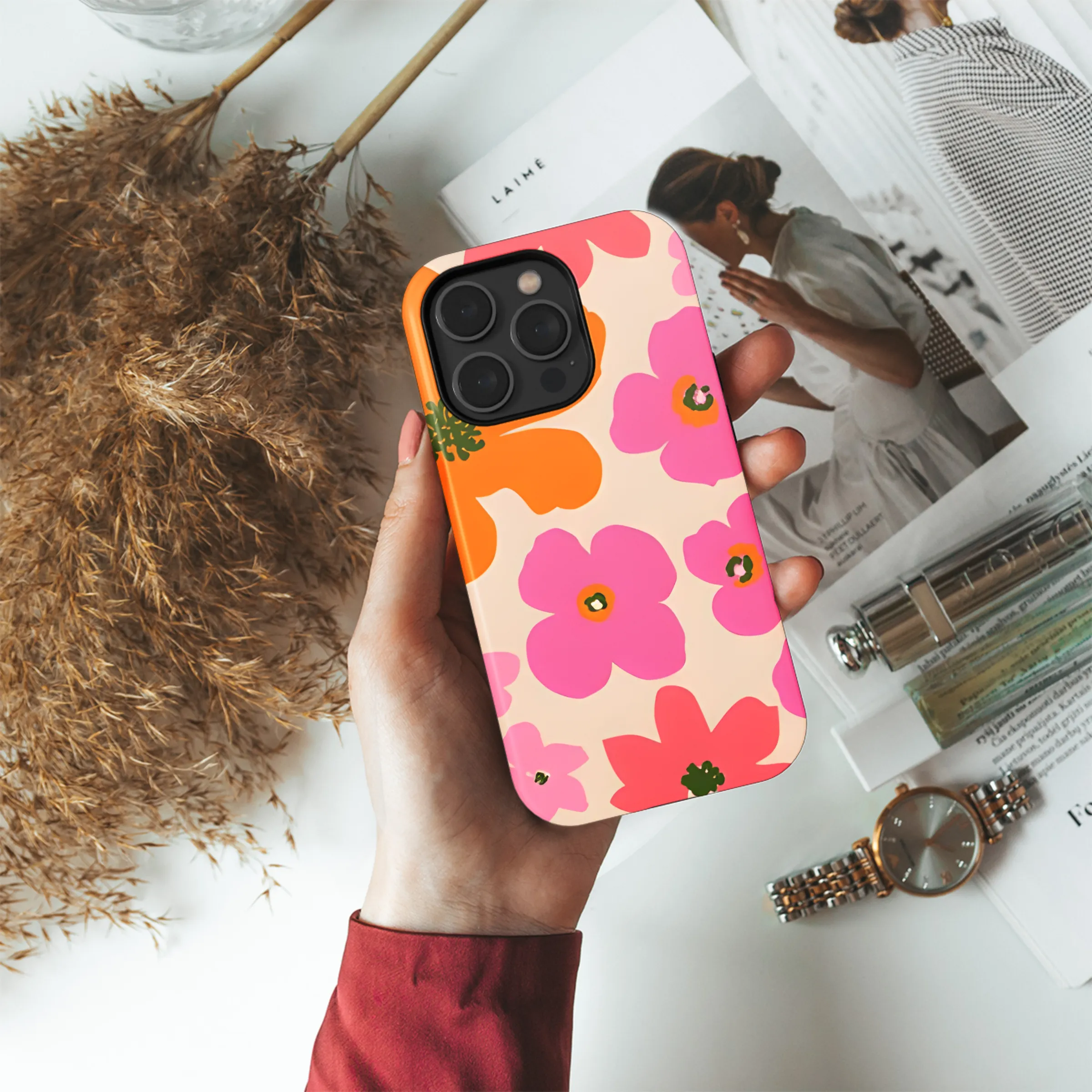 Exotic Hand Drawn Floral Pattern Phone Case iPhone Samsung Cover Pixel 2305