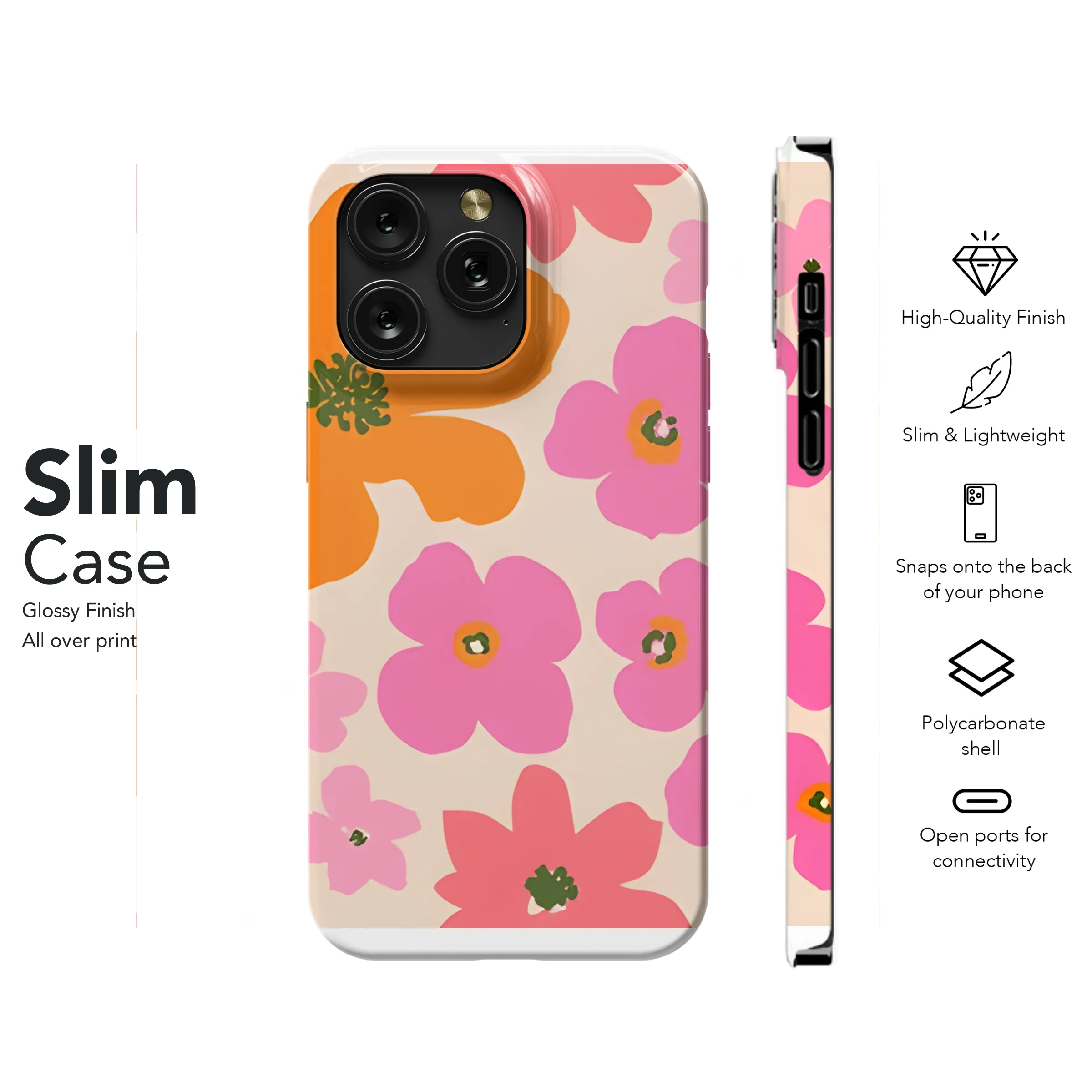 Exotic Hand Drawn Floral Pattern Phone Case iPhone Samsung Cover Pixel 2305