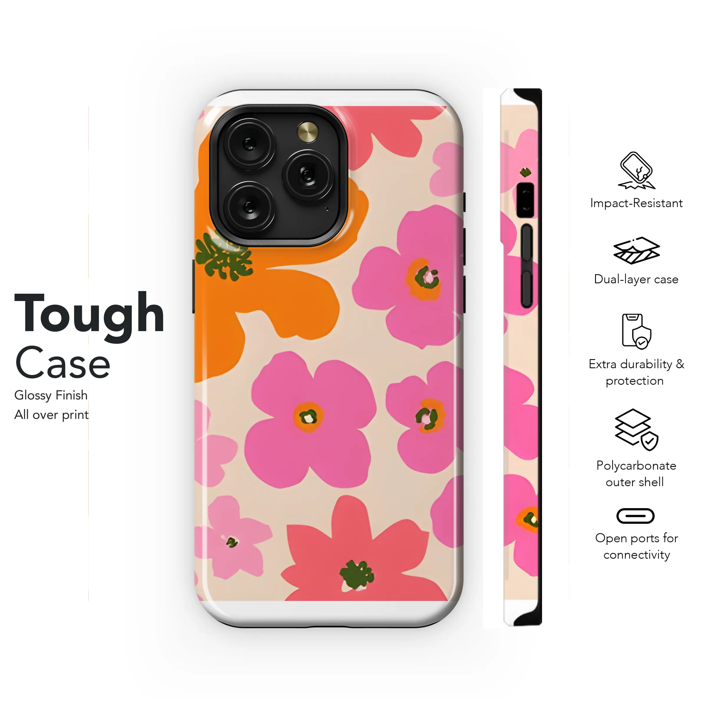 Exotic Hand Drawn Floral Pattern Phone Case iPhone Samsung Cover Pixel 2305