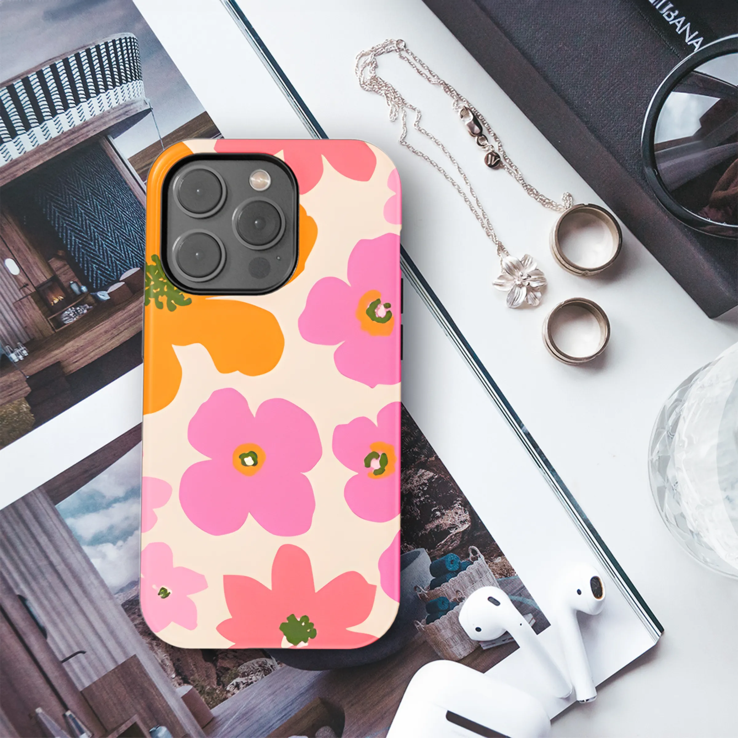 Exotic Hand Drawn Floral Pattern Phone Case iPhone Samsung Cover Pixel 2305