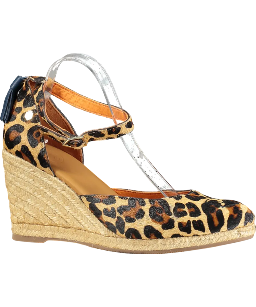 Fairfax & Favor Beige Monaco Wedge Sandals UK 8 EU 41 👠