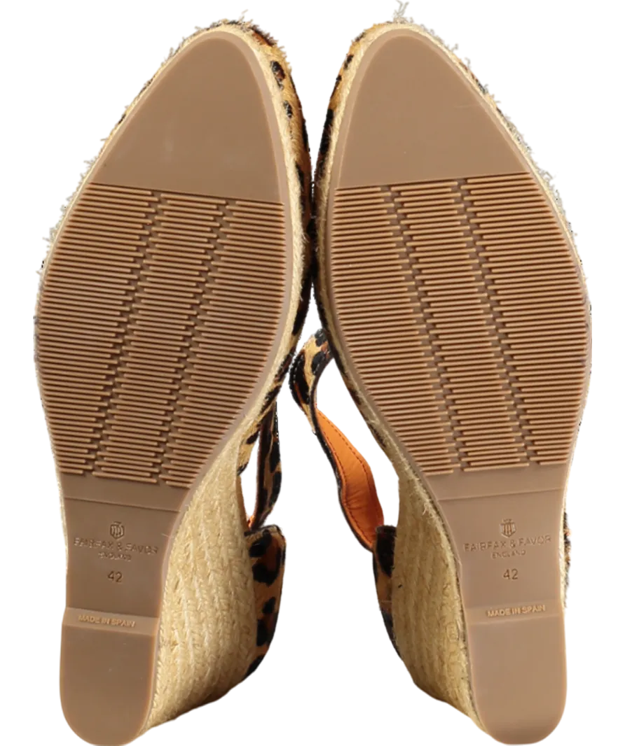 Fairfax & Favor Beige Monaco Wedge Sandals UK 8 EU 41 👠