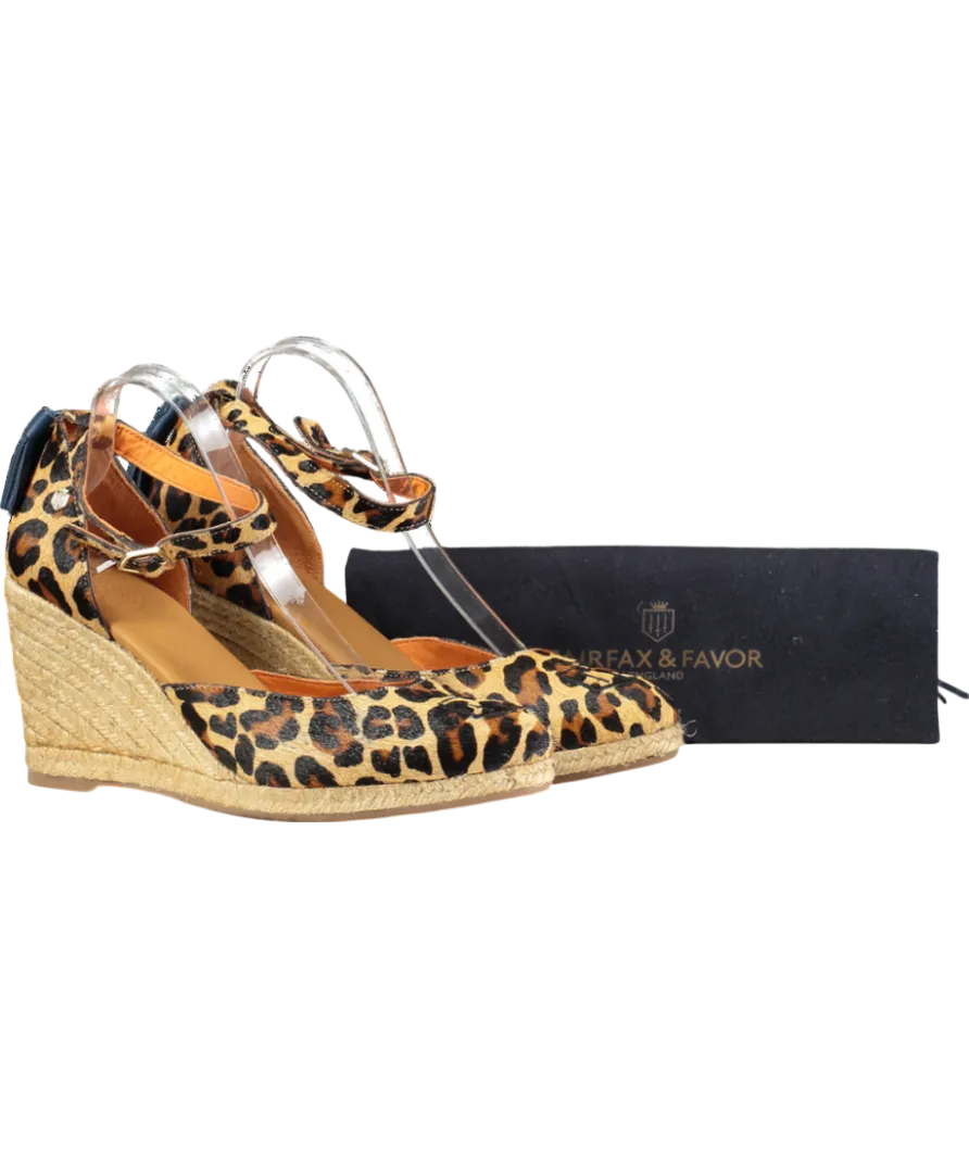 Fairfax & Favor Beige Monaco Wedge Sandals UK 8 EU 41 👠