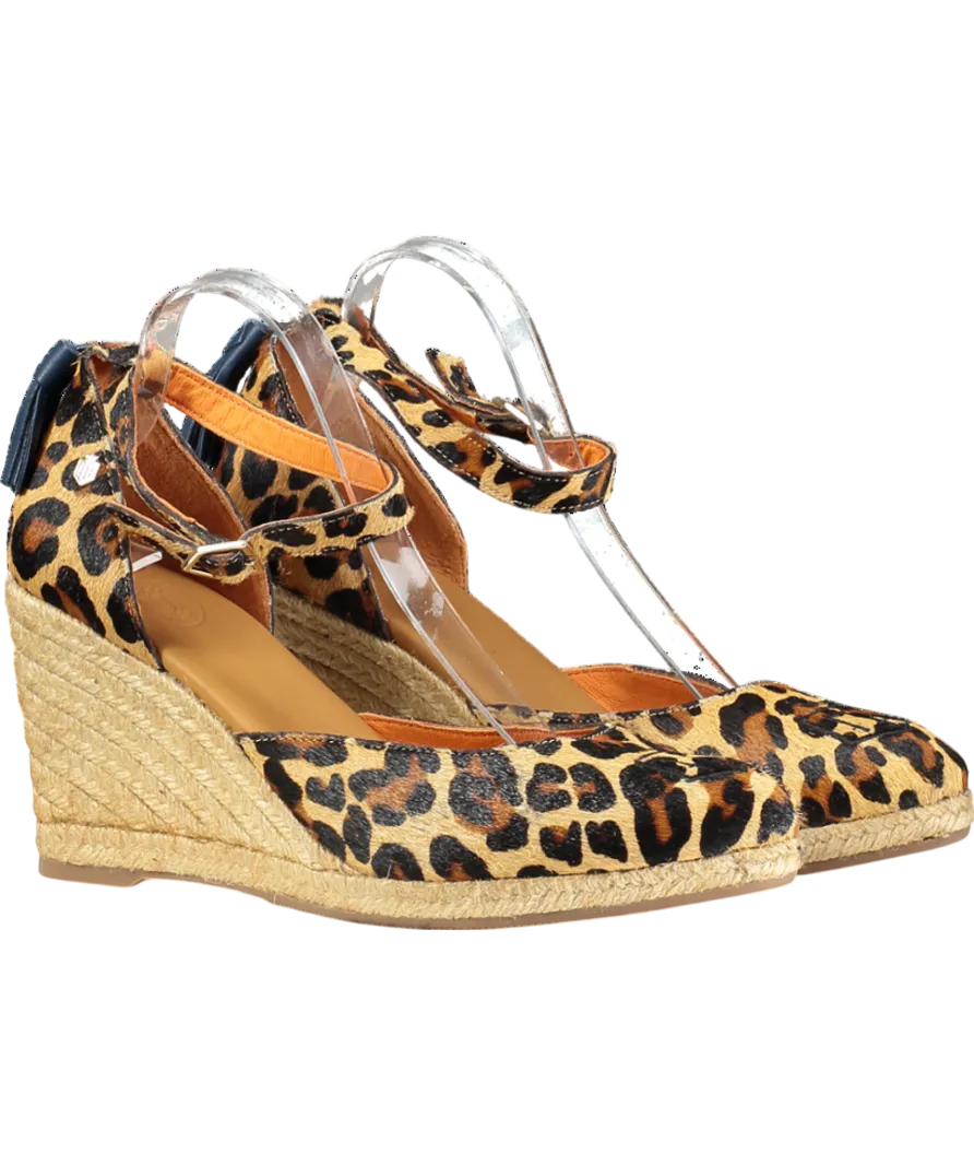 Fairfax & Favor Beige Monaco Wedge Sandals UK 8 EU 41 👠