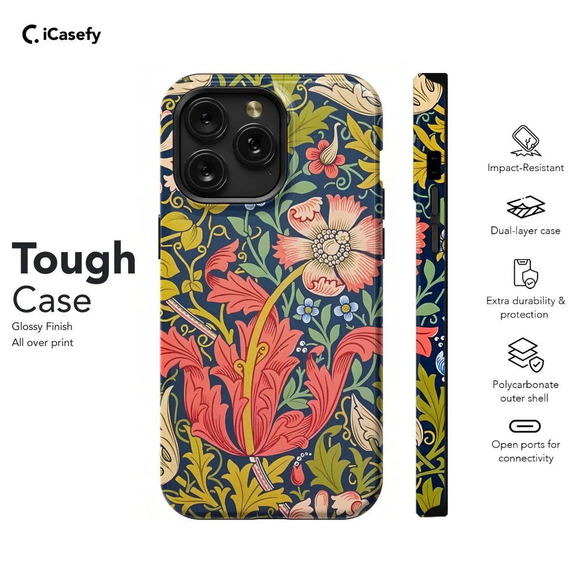 Floral William Phone Case iPhone Samsung Pixel & More