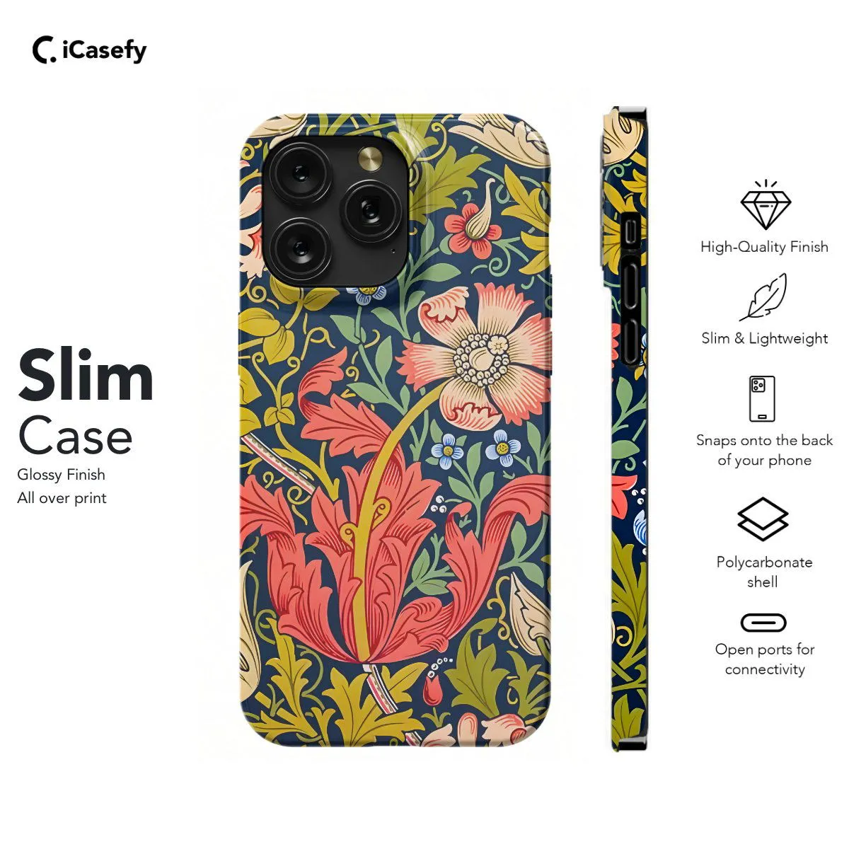 Floral William Phone Case iPhone Samsung Pixel & More