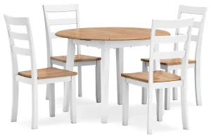 Gesthaven Dining Table and 4 Chairs in Natural/White