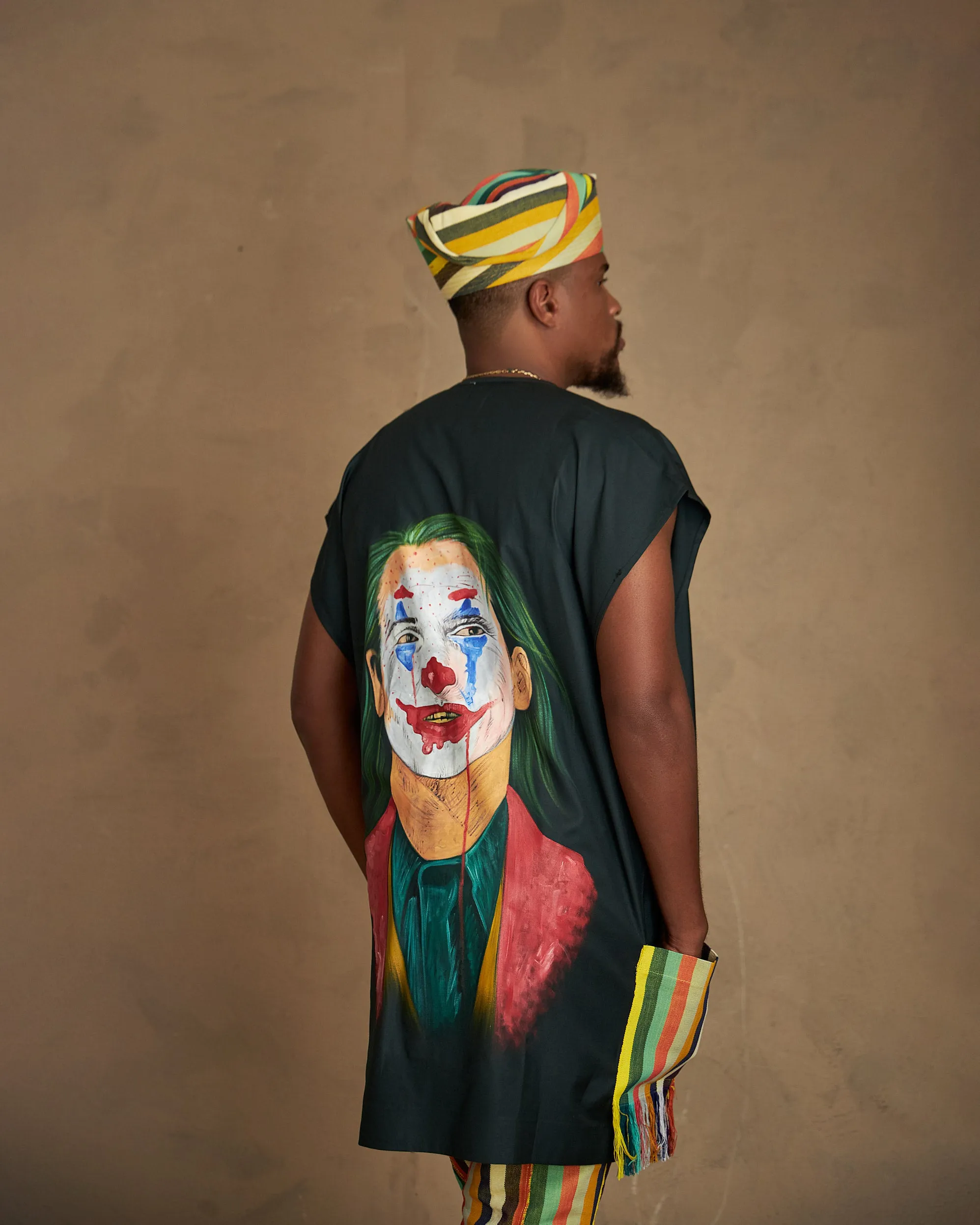 Hand-painted Male Danshiki and Aso Oke Pant Set