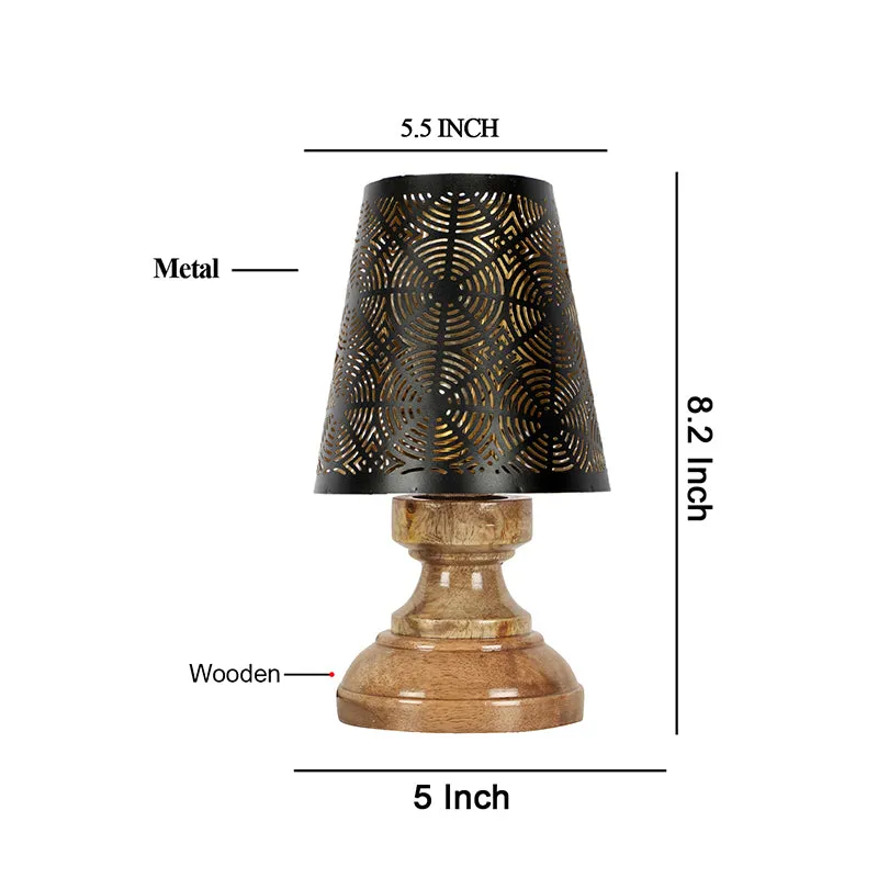 Harolda Etched Table Lamp  - Black