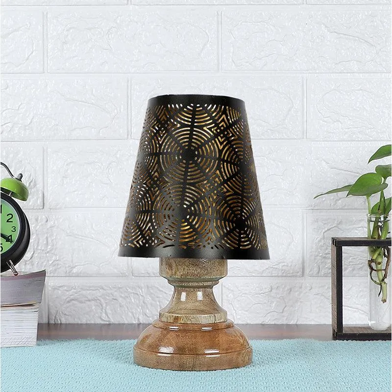 Harolda Etched Table Lamp  - Black