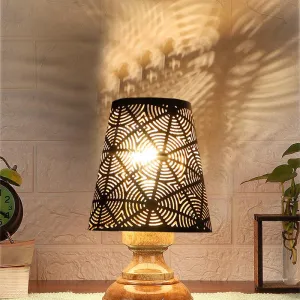 Harolda Etched Table Lamp  - Black