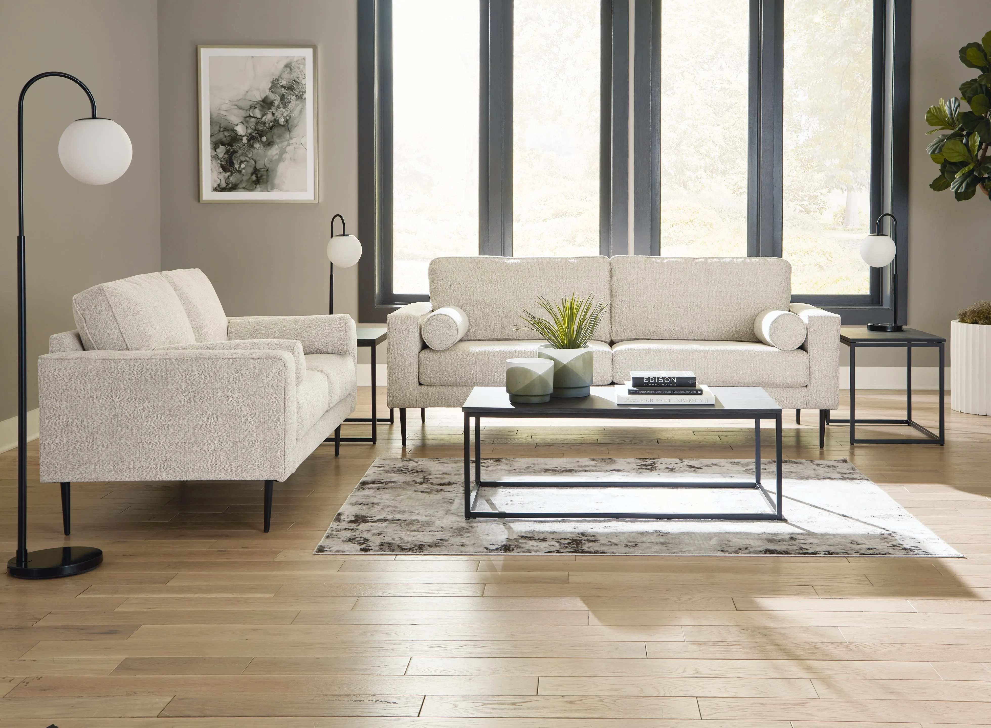Hazela Sofa and Loveseat in Sandstone