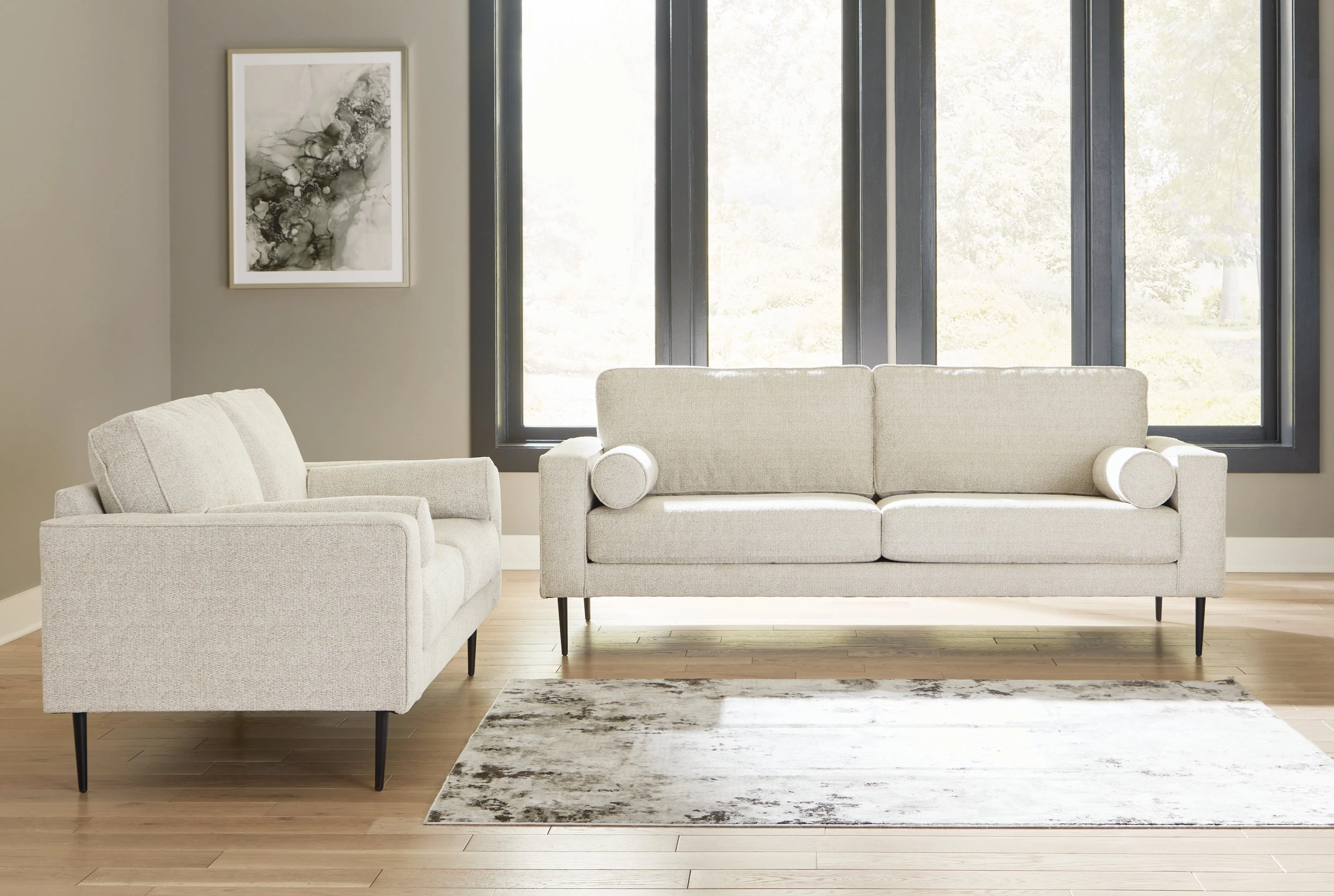 Hazela Sofa and Loveseat in Sandstone
