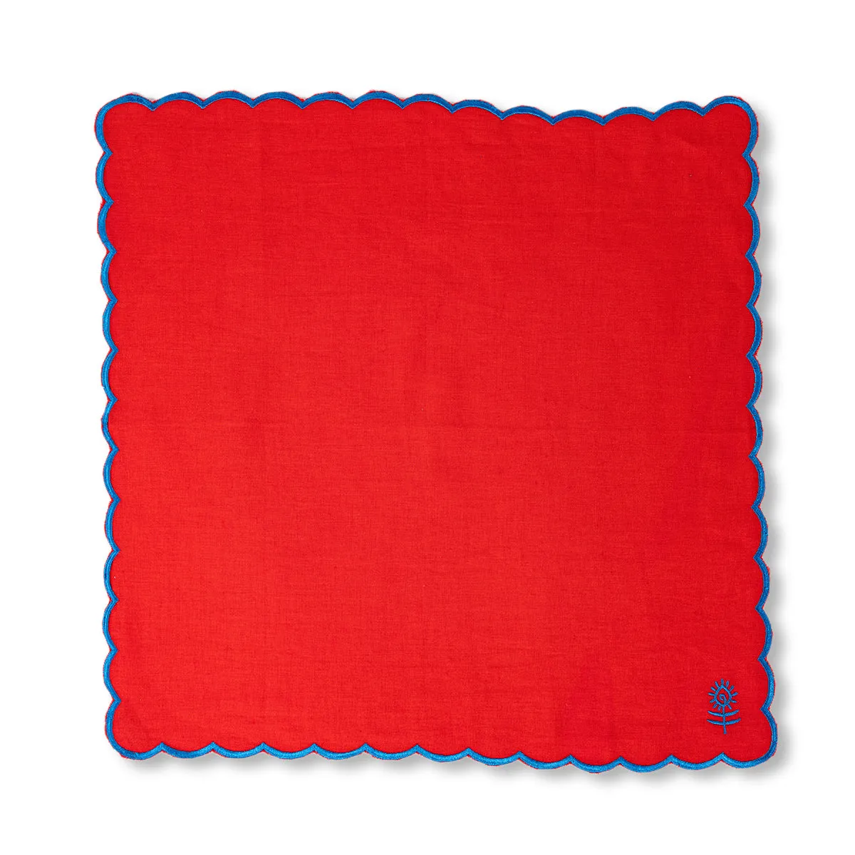 Icon Linen Napkins 4pc Set - Cherry/Peacock
