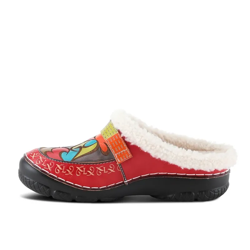 L'Artiste by Spring Step Yalla Slippers in Red Multi - Women's