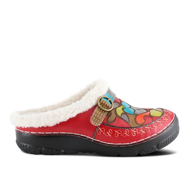 L'Artiste by Spring Step Yalla Slippers in Red Multi - Women's