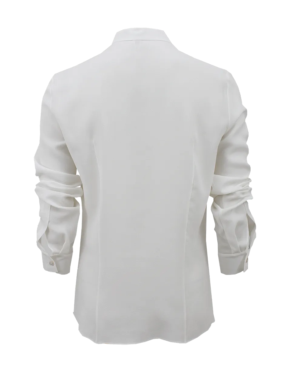 Long Sleeve Drape Silk Tunic