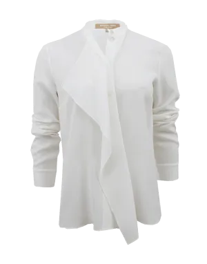 Long Sleeve Drape Silk Tunic