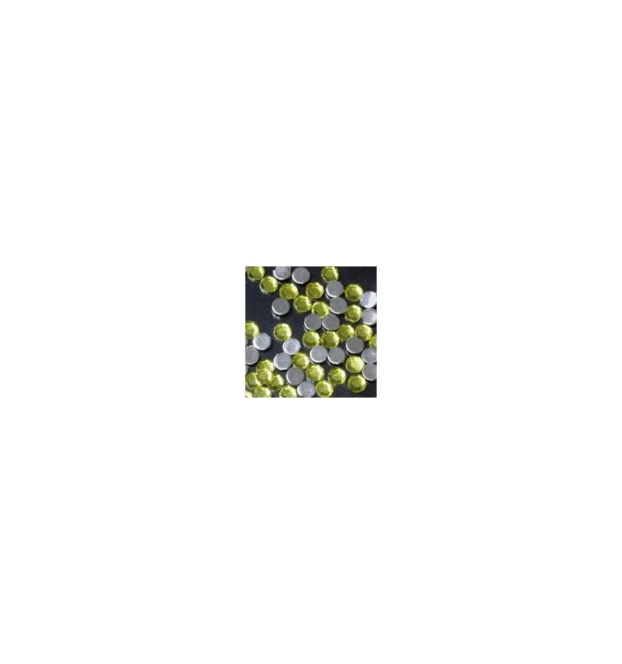 Magnetic Rhinestone Round Yellow Large 100 pcs