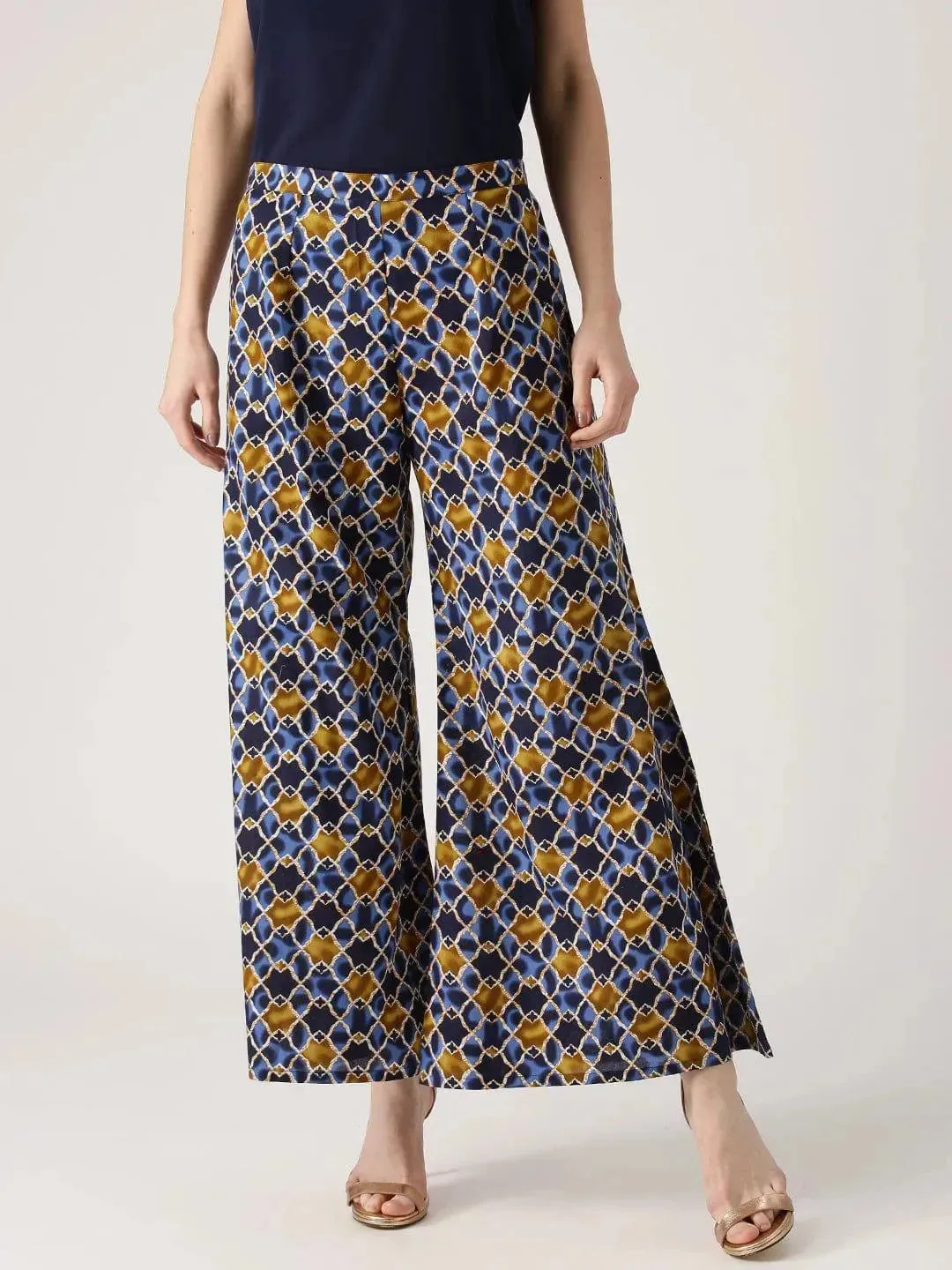 Multicoloured Abstract Cotton Palazzos