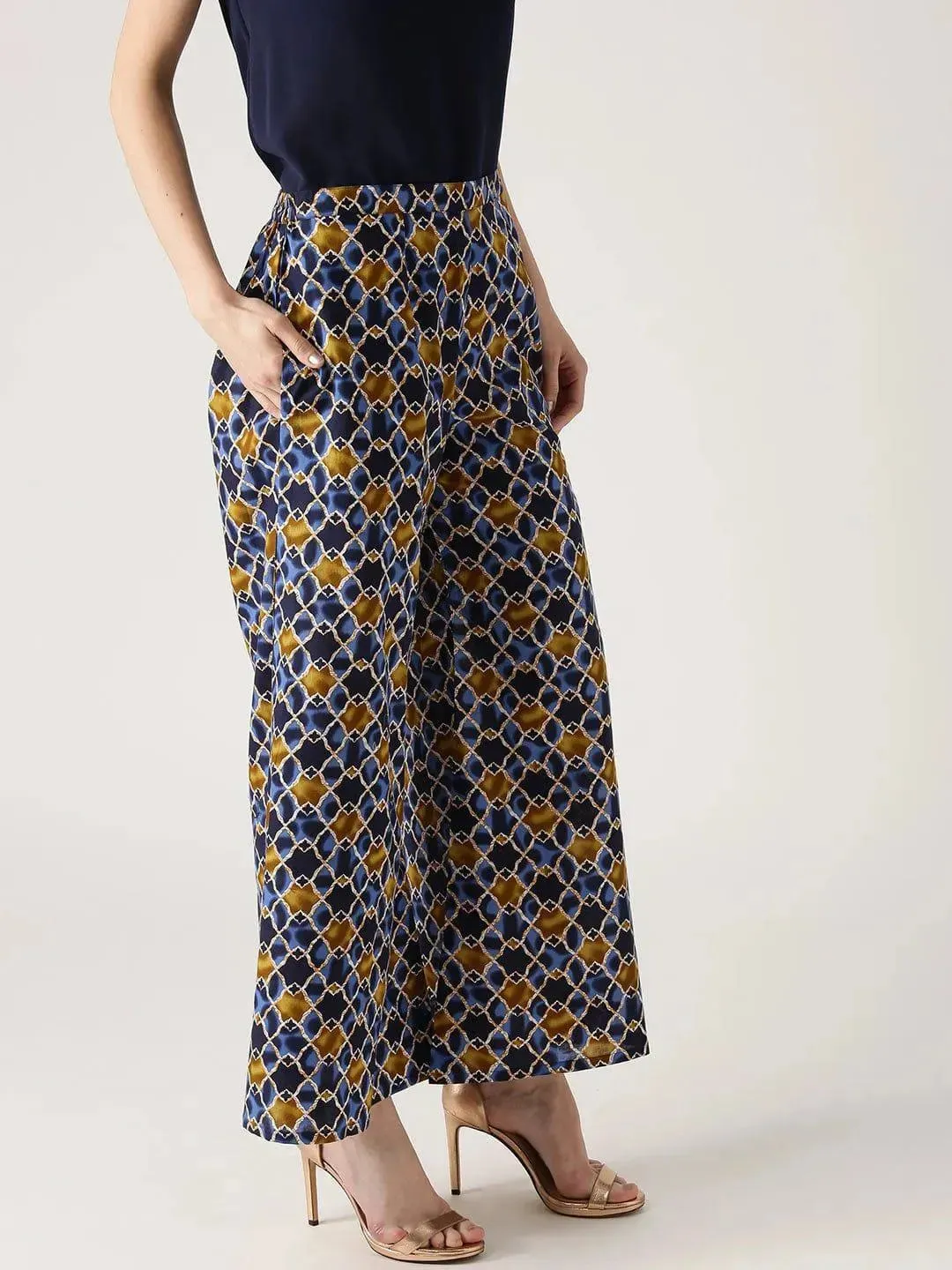 Multicoloured Abstract Cotton Palazzos