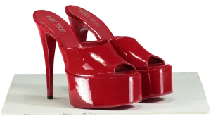 Paris Texas Red Patent Leather Platform Mules UK 4 EU 37