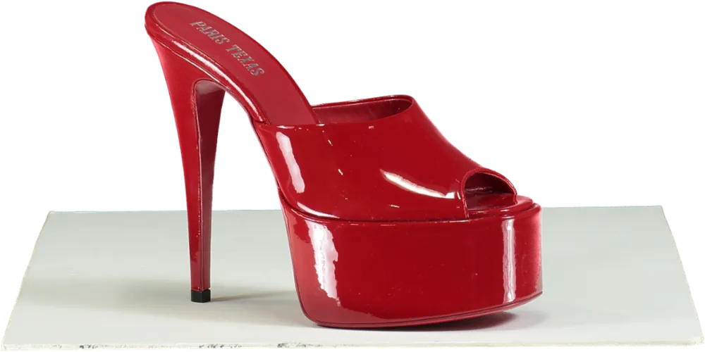 Paris Texas Red Patent Leather Platform Mules UK 4 EU 37
