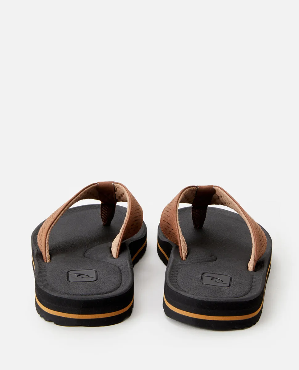 Rip Curl Chiba Open Toe Flip Flops Brown/Black TCTG47-1522