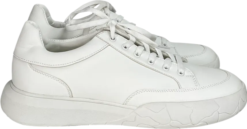 River Island White Platform Lace Up Trainers UK 10 EU 44 👞