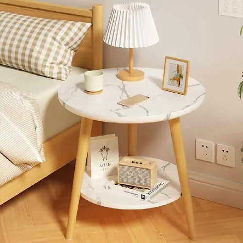 Round Marble Bedside Coffee Table