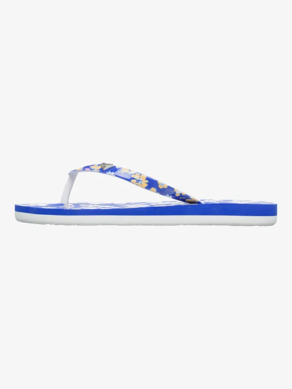 Roxy Kids' Pebbles Flip Flops Dazzling Blue ARGL100264-DZB