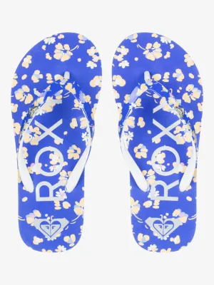 Roxy Kids' Pebbles Flip Flops Dazzling Blue ARGL100264-DZB