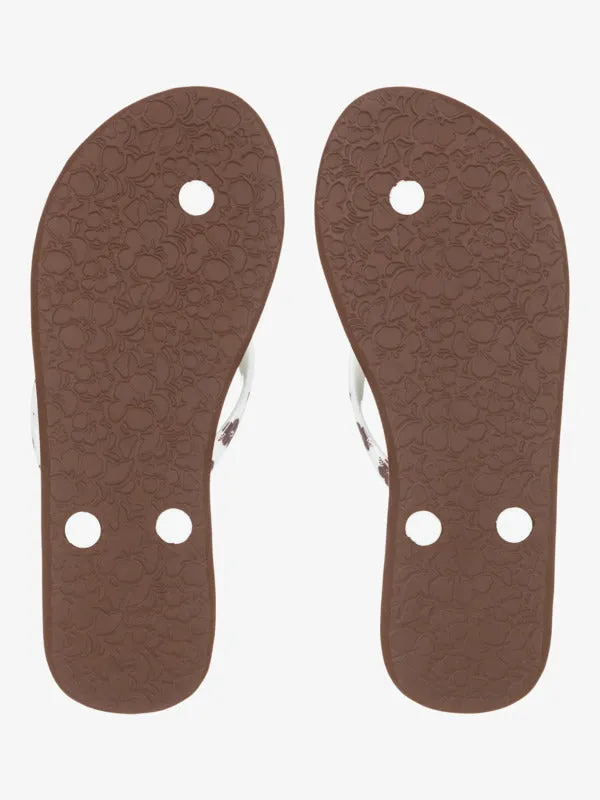 Roxy Women's Portofino Flip Flops Light Brown/White ARJL100870-BW3