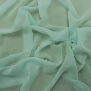 Silk Georgette Chiffon Fabric 54" Mint Solid 10mm 100% Silk